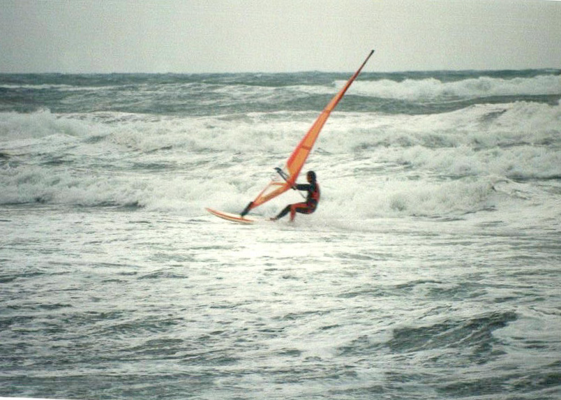 Canet Plage, John, surfen - 27 december 1989